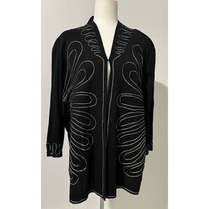 Ming Wang 3X Black Embroidered